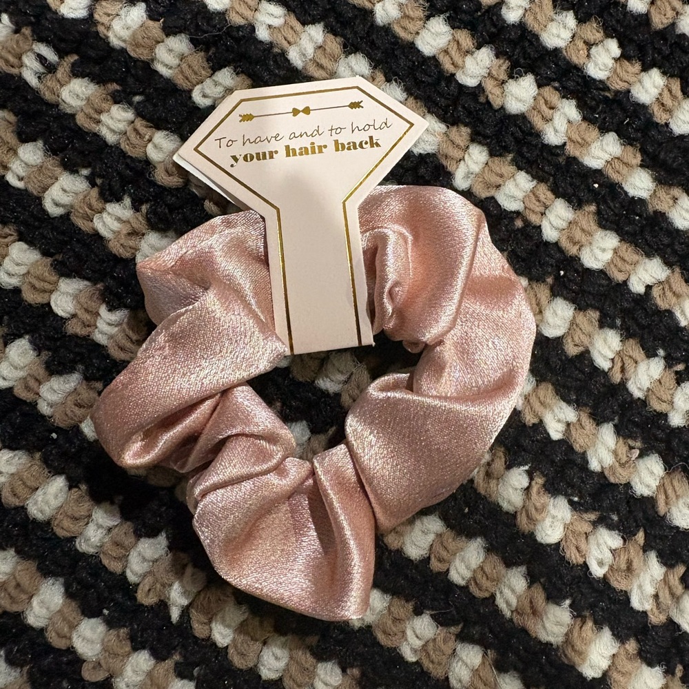 Pink Satin Hair Scrunchie